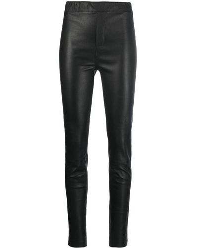 Remain High-waist Leather leggings - Black