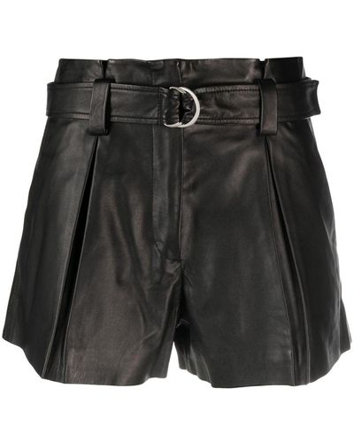 IRO Leren Shorts - Zwart