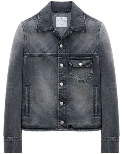 Courreges Single-pocket Cotton Denim Jacket - Grey