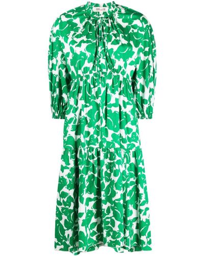 Diane von Furstenberg Gelaagde Midi-jurk - Groen