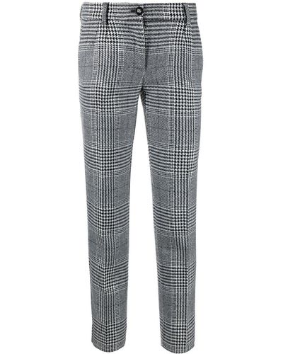 Dolce & Gabbana Virgin Wool Tartan Pants - Grey