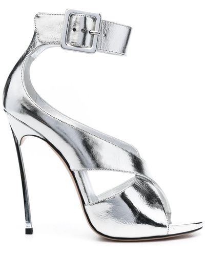 Casadei Sandali Blade Eloisa metallizzati 120mm - Bianco