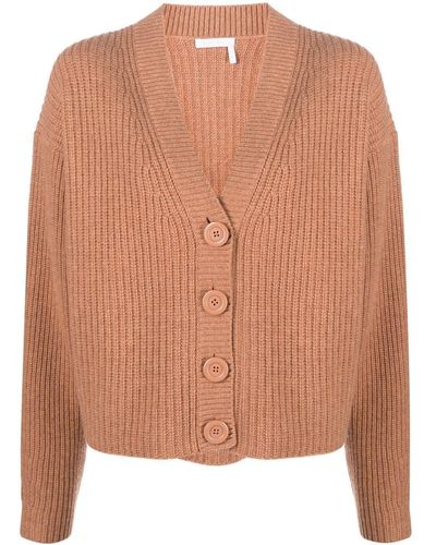 See By Chloé Ribbed Knit Cardigan - Brown