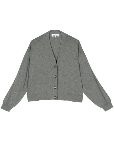 Enfold Fine-knit V-neck Cardigan - Gray