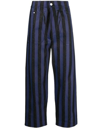 Sunnei Striped Straight-leg Trousers - Blue