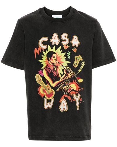 Casablancabrand Music For The People Cotton T-shirt - Black