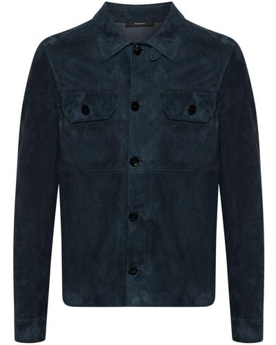 Tom Ford Suede Shirt Jacket - Blue