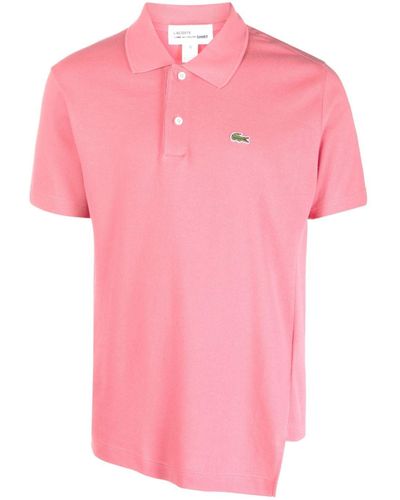 Comme des Garçons X Lacoste Asymmetric Cotton Polo Shirt - Pink
