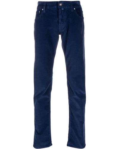 Jacob Cohen Low-rise Straight-leg Corduroy Pants - Blue