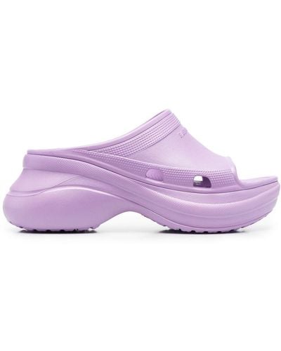 Balenciaga X Crocs Pool Crocs Platform Sandals - Purple