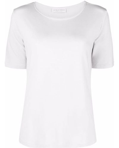 Le Tricot Perugia T-shirt con scollo ampio - Bianco