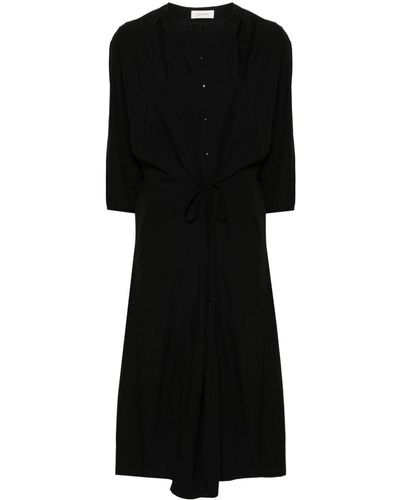 Lemaire Oversized Cotton Shirt Dress - Black