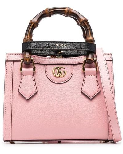 Gucci ロゴプレート ハンドバッグ - ピンク