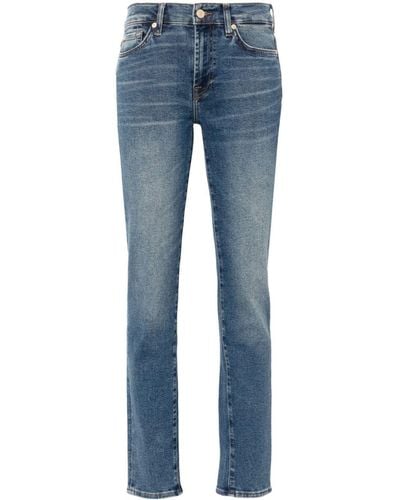 7 For All Mankind Roxanne Slim-fit Cropped Jeans - Blue