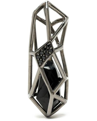 Amir Slama X Julio Okubo broche à design géométrique - Noir