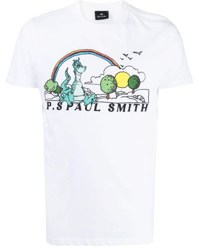 PS by Paul Smith Dinosaur Graphic-print T-shirt - White