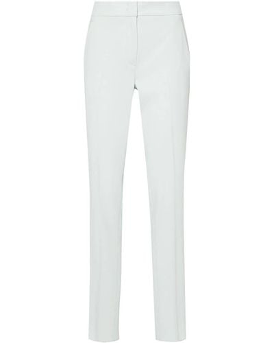 Emporio Armani Pressed-crease Straight Trousers - White