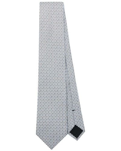 Brioni Cravate en soie à imprimé géométrique - Gris