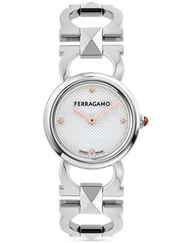 Ferragamo Double Gancini Stud 25mm - Weiß