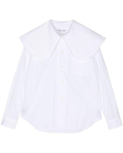 Comme des Garçons Pilgrim-collar Cotton-poplin Shirt - White