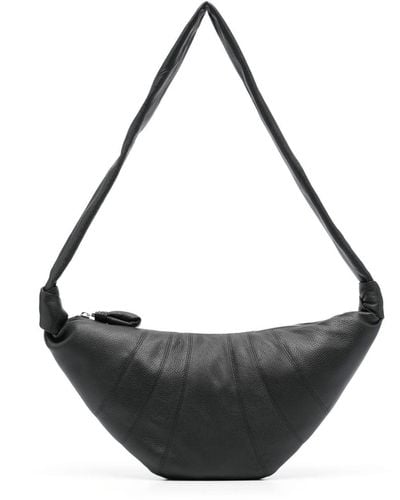 Lemaire Croissant Medium Leather Shoulder Bag - Black