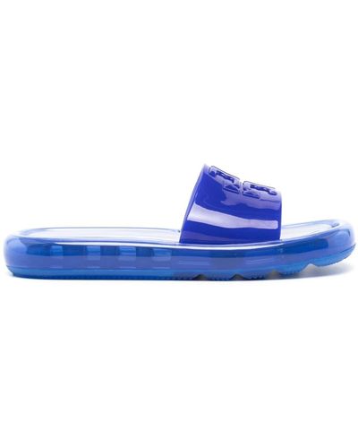 Tory Burch Bubble Jelly Logo-embossed Slides - Blue