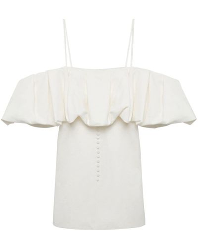 Jonathan Simkhai Puff Sleeveless Minidress - White