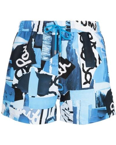 Paul Smith Logo-print Swim Shorts - Blue