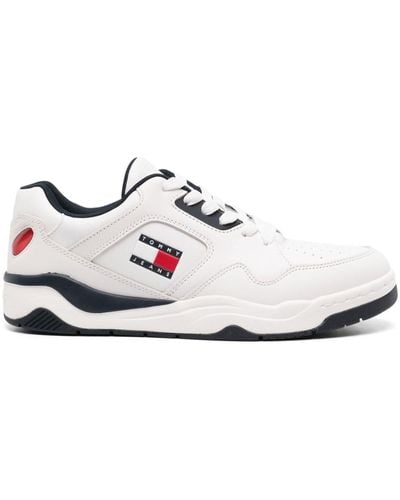 Tommy Hilfiger Logo-print leather sneakers - Weiß