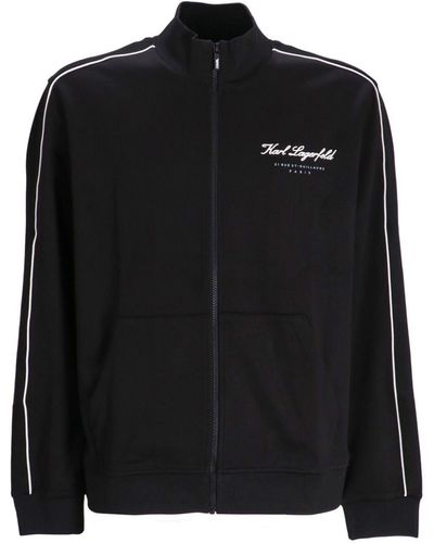 Karl Lagerfeld Logo-print Zip-up Jacket - Black