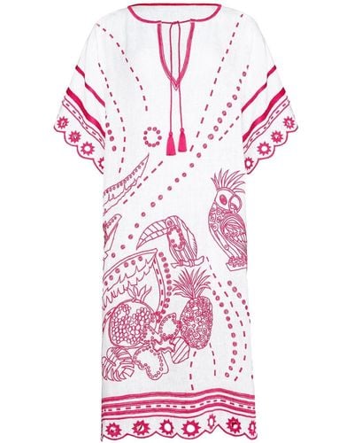 Eres Miranda Embroidered Midi Dress - Pink