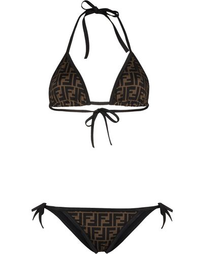 Fendi Bikini Met Ff Print - Zwart
