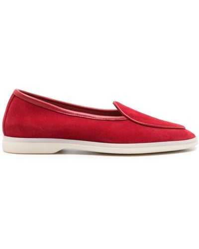 SCAROSSO Livia Suede Loafers - Red