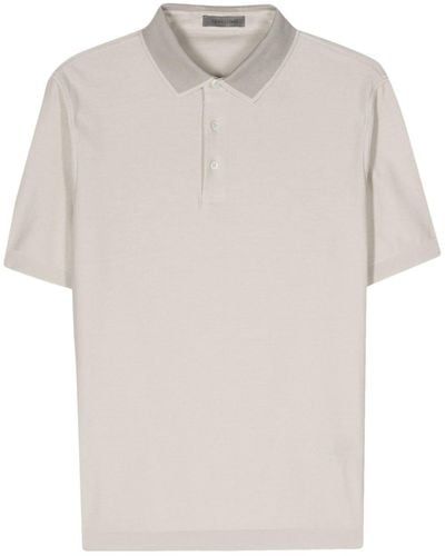 Corneliani Poloshirt mit Kontrastkragen - Weiß