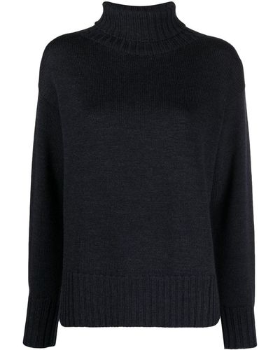 Drumohr Roll-neck Merino Sweater - Black