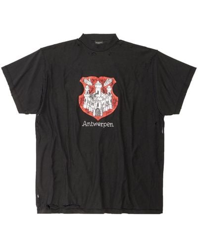 Balenciaga Katoenen T-shirt - Zwart