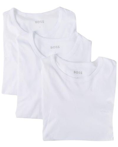 BOSS Pack de tres camisetas con cuello redondo - Blanco