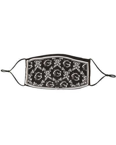 Dolce & Gabbana Brocade-print Face Mask - Black