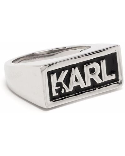 Karl Lagerfeld Karl Small Signet Ring - Metallic