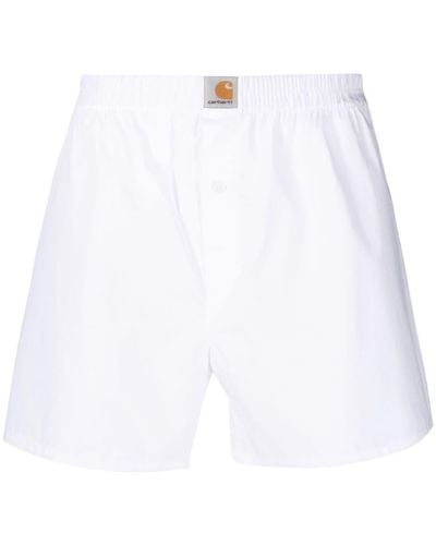Carhartt Logo-waistband Cotton Boxers - White