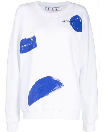 Off-White c/o Virgil Abloh Arrows-motif Cotton Sweatshirt - Blue