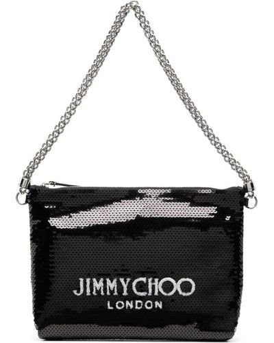 Jimmy Choo Callie Sequinned Shoulder Bag - Black