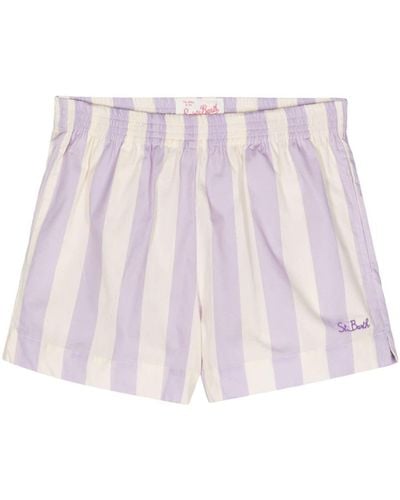 Mc2 Saint Barth Meave Striped Cotton Shorts - ピンク