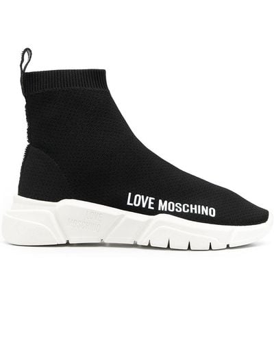 Love Moschino Sneakers Met Logoprint - Zwart