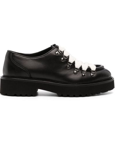 Doucal's Leather Lace-up Shoes - Black