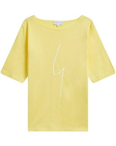 agnès b. New Bow Cotton T-shirt - Yellow