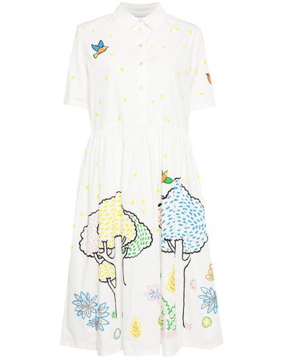 Mira Mikati Kleid aus Bio-Baumwolle mit Print - Weiß