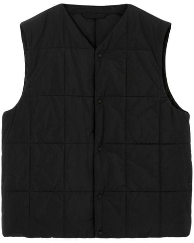 Burberry Press-stud Fastening Quilted Gilet - Black