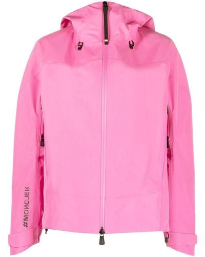 3 MONCLER GRENOBLE Zip-up Hooded Lightweight Jacket - Pink