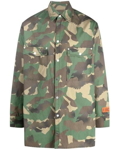 Heron Preston Camouflage-print Shirt Jacket - Green